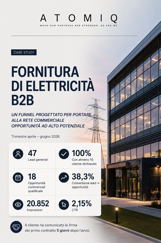 Case study Pay Per Lead energy B2B — opportunità con almeno 10 utenze dichiarate